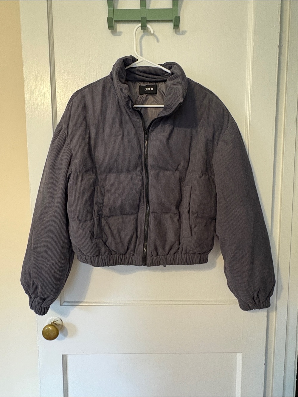 Blue corduroy puffer jacket size S
